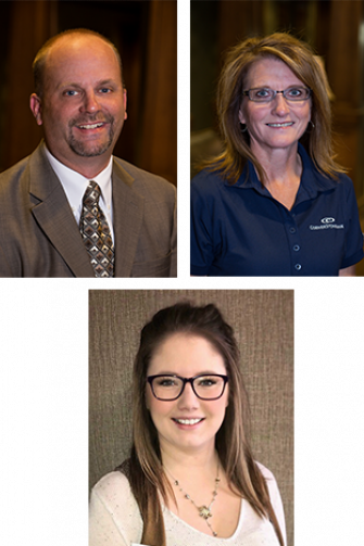 Jeff Gronos, Stacey Arndt, Chelby Frazier